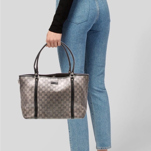 Gucci Black and Gray Signature Tote | Good Condition - Picture 8 of 17